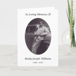 herdenkingskaart aankondiging