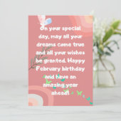 herdenkingskaart in roze met vlinders kaart (Staand voorkant)