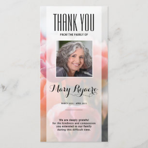 Herdenkingskaart met dankbetuiging en foto bedankkaart