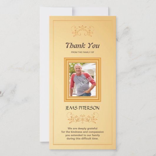 Herdenkingskaart met foto en dankwoord bedankkaart (Voorkant)