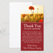 Herdenkingskaart met klaprozen voor dankbetuiging  bedankkaart (Voorkant / Achterkant)