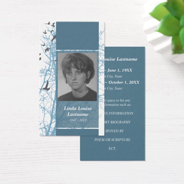 herdenkingskaarten : silhouscreen visitekaartje (Bureau)