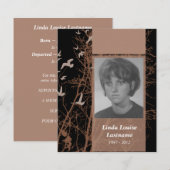 herdenkingskaarten, silhouscrevogels (Voorkant / Achterkant)