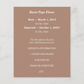 herdenkingskaarten, silhouscrevogels (Achterkant)