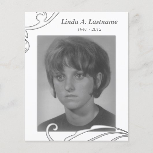 herdenkingskaarten wit floreren (Voorkant)