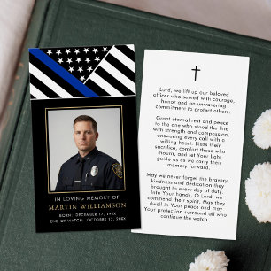 Herdenkingskruis Politie Funerair Gebedskaart Visitekaartje