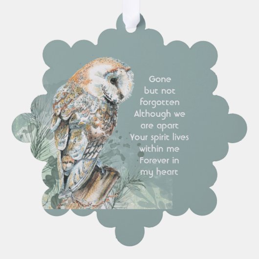 Herdenkingsmonument Keepsake Barn Owl Bird Ornament Kaart (Achterkant)