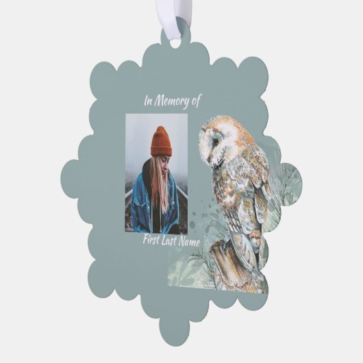 Herdenkingsmonument Keepsake Barn Owl Bird Ornament Kaart (Links)