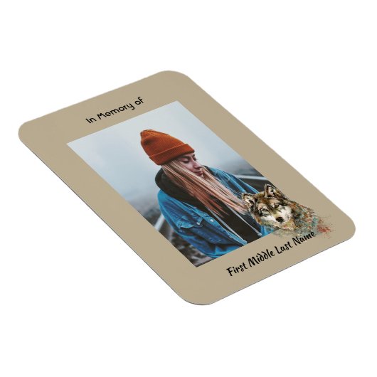 Herdenkingsmonument Keepsake Waterverf Wolf Animal Magneet (Rechterzijde)