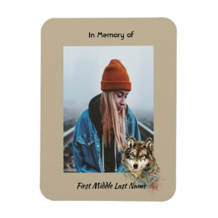 Herdenkingsmonument Keepsake Waterverf Wolf Animal Magneet