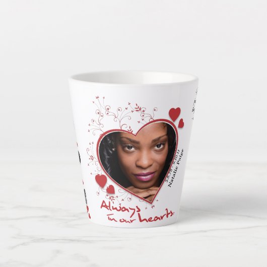 Herdenkingsmonument met een hartthema latte mok (Voorkant)