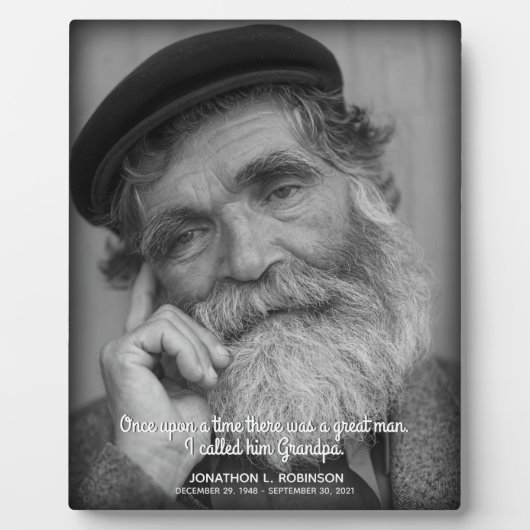 Herdenkingsmonument rouw voor grootvader fotoplaat (Voorkant)