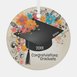 herdenkingsmonument voor het afstuderen glas ornament