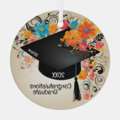 herdenkingsmonument voor het afstuderen glas ornament (Achterkant)