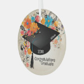 herdenkingsmonument voor het afstuderen glas ornament (Voorkant links)