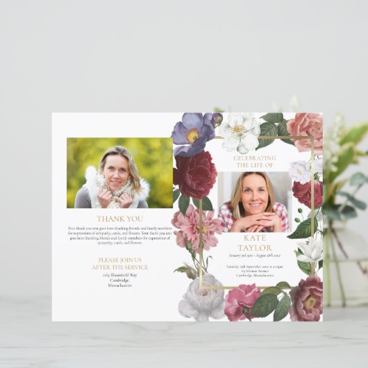 Herdenkingsprogramma Bloemstukken voor de Uitvaart (Staand voorkant)