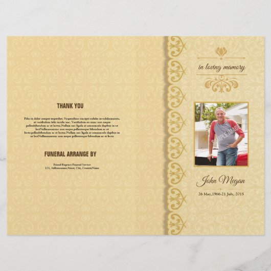 Herdenkingsprogramma Flyer Sjabloon (Voorkant)
