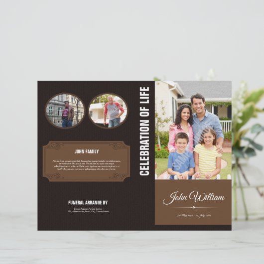 Herdenkingsprogramma Sjabloon (Staand voorkant)