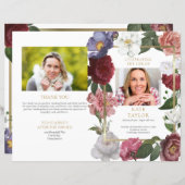 Herdenkingsprogramma voor rouwbloemen (Voorkant / Achterkant)