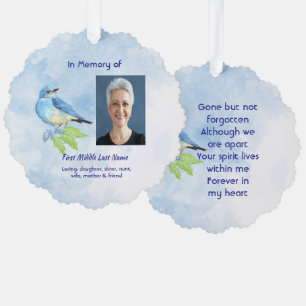 Herdenkingssouvenir Blauwe Vogel Tuinvogel Ornament Kaart
