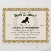 Herdenkingssouvenir Voetafdruk Geboortecertificaat (Voorkant)