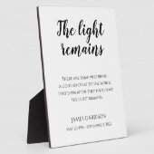 Herdenkingsviering van het leven fotoplaat (Zijkant)