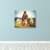 Herder in een landelijk landschap canvas afdruk (Insitu (Houten vloer))