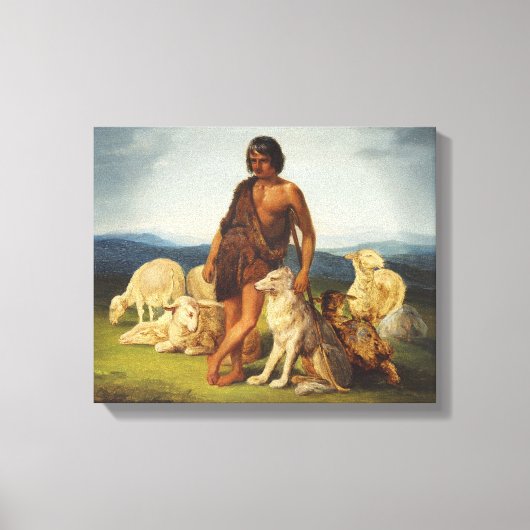 Herder in een landelijk landschap canvas afdruk (Voorkant)