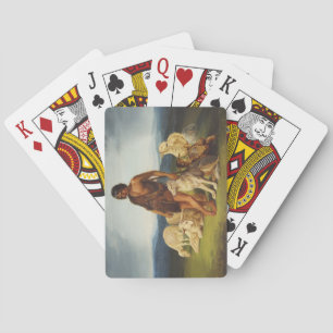 Herder in een landelijk landschap pokerkaarten