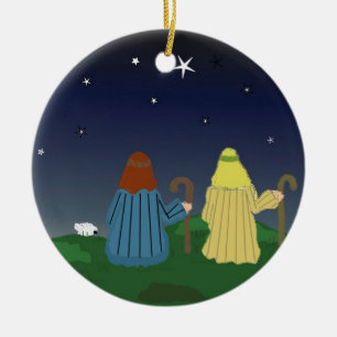 Herder in het veld keramisch ornament