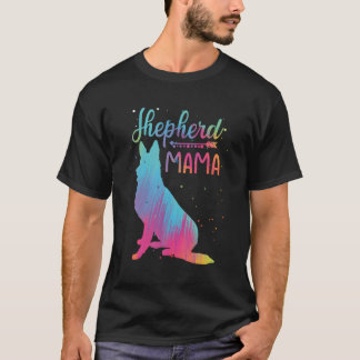 Herder Mama Kleurrijke Ger Herder Moeder D T-shirt