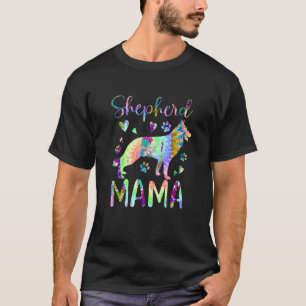 Herder Mama Kleurrijke Tie Dye Duitse Herder Hond T-shirt