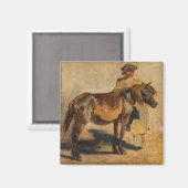 Herder Met een Paard (Equine) Magneet (Voorkant / Achterkant)