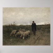 Herder, olieverf op doek poster (Voorkant)
