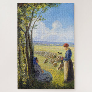 Herderinnen (1887) van Camille Pissarro Legpuzzel
