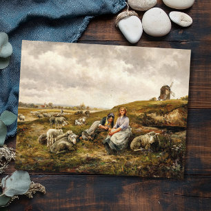 Herderinnen voor de stadspoorten briefkaart