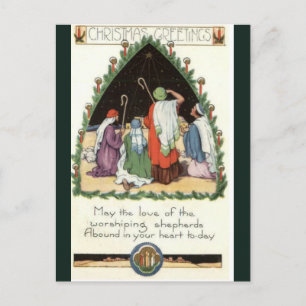  herders Bekijk de kerstmis in Bethlehem Briefkaart