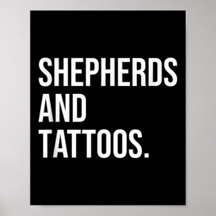 Herders En Tatoeages Herder Eigenaar Hond Getatoeë Poster