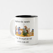 Herders zoeken de herder tweekleurige koffiemok (Voorkant links)