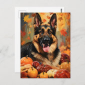 Herdershond herfst Thanksgiving  Briefkaart (Voorkant / Achterkant)