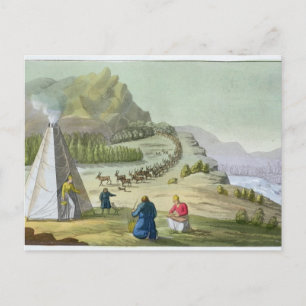 Herding Reindeer, Lapland, bord 47 van Le Costu Briefkaart