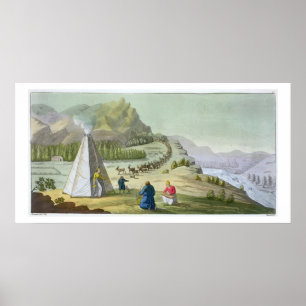 Herding Reindeer, Lapland, bord 47 van Le Costu Poster