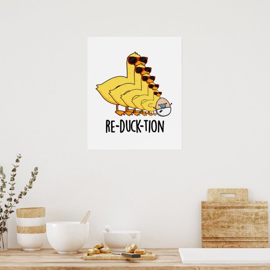 Herductie Funny Animal Duck Pun Poster (Keuken)