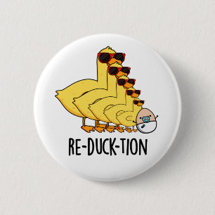 Herductie Funny Animal Duck Pun Ronde Button 5,7 Cm
