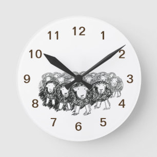 Herdwick Flock Clock Ronde Klok