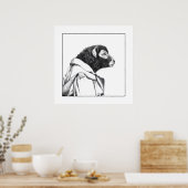 Herdwick Lamb in loopgravenjas (sneeuw) Poster (Keuken)