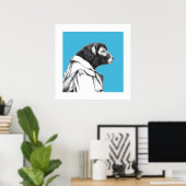 Herdwick Lamb in Trench Coat (Old-School Blue) Poster (Thuiskantoor)