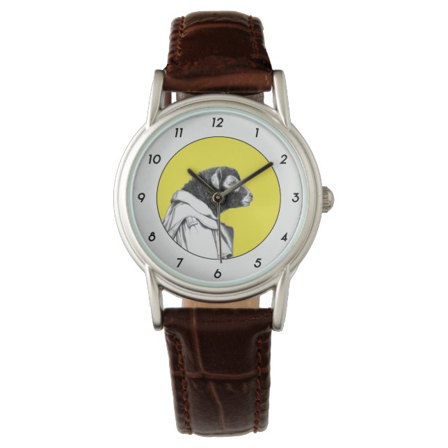 Herdwick Lamb in Trench Coat (Retro Geel) W2 Horloge (Voorkant)