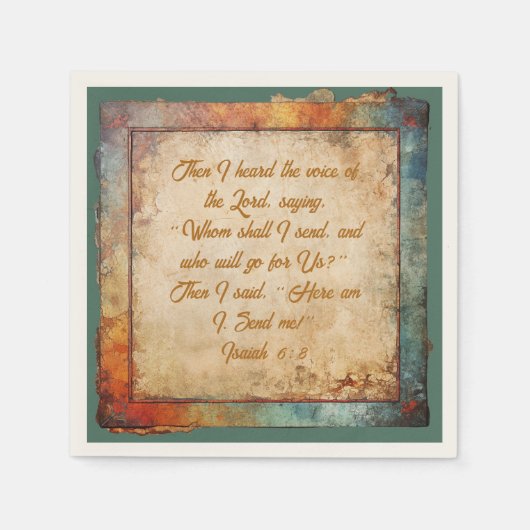Here Am I, Lord – Rustic Party servetten (Voorkant)