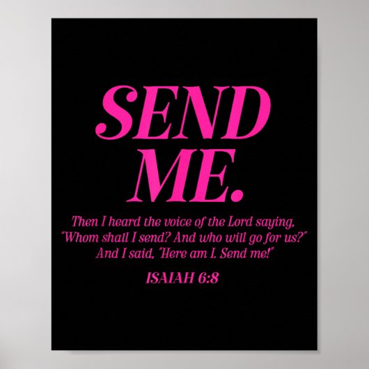 Here Am I Send Me Isaiah 6_8 Christian Bible Verse Poster (Voorkant)